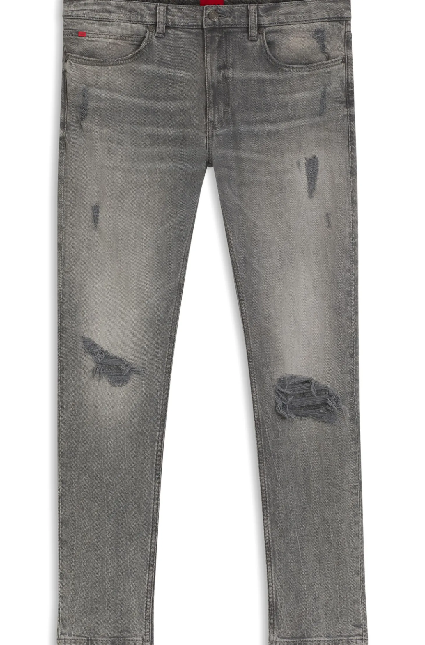Extra Slim-Fit Jeans aus grauem Used-Denim