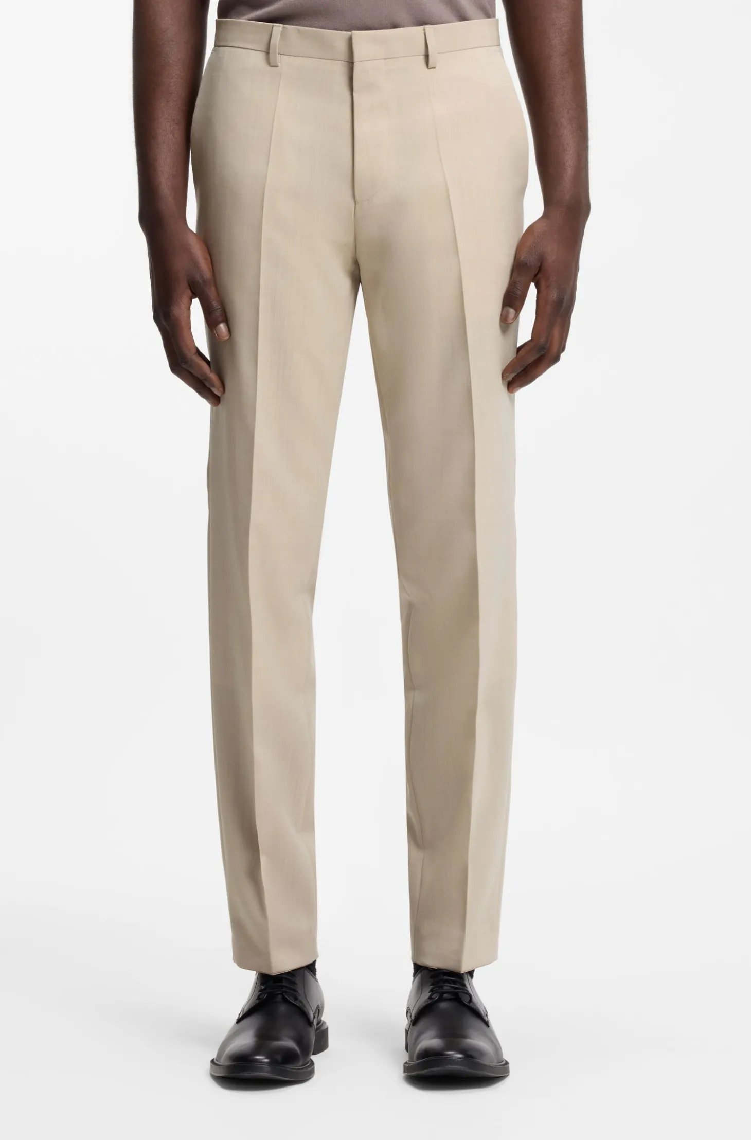 Extra Slim-Fit Popeline-Anzug aus Woll-Mix