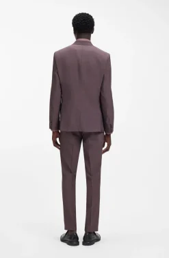 Extra Slim-Fit Popeline-Anzug aus Woll-Mix