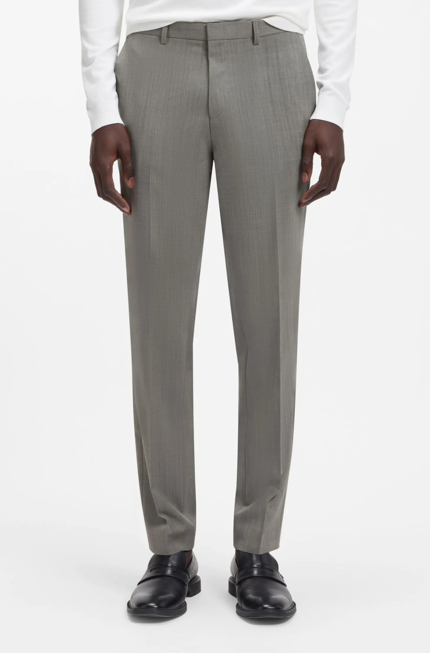 Extra Slim-Fit Popeline-Anzug aus Woll-Mix