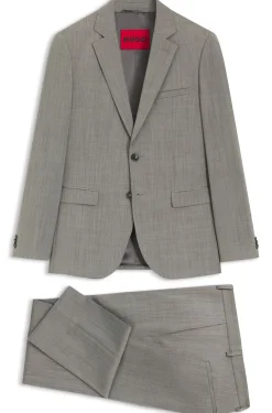 Extra Slim-Fit Popeline-Anzug aus Woll-Mix