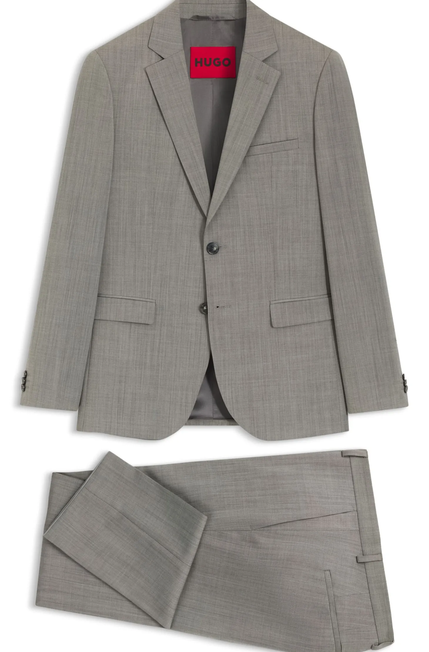 Extra Slim-Fit Popeline-Anzug aus Woll-Mix