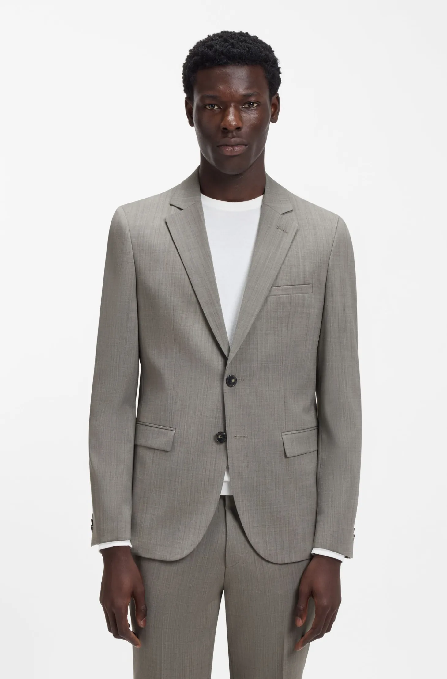 Extra Slim-Fit Popeline-Anzug aus Woll-Mix