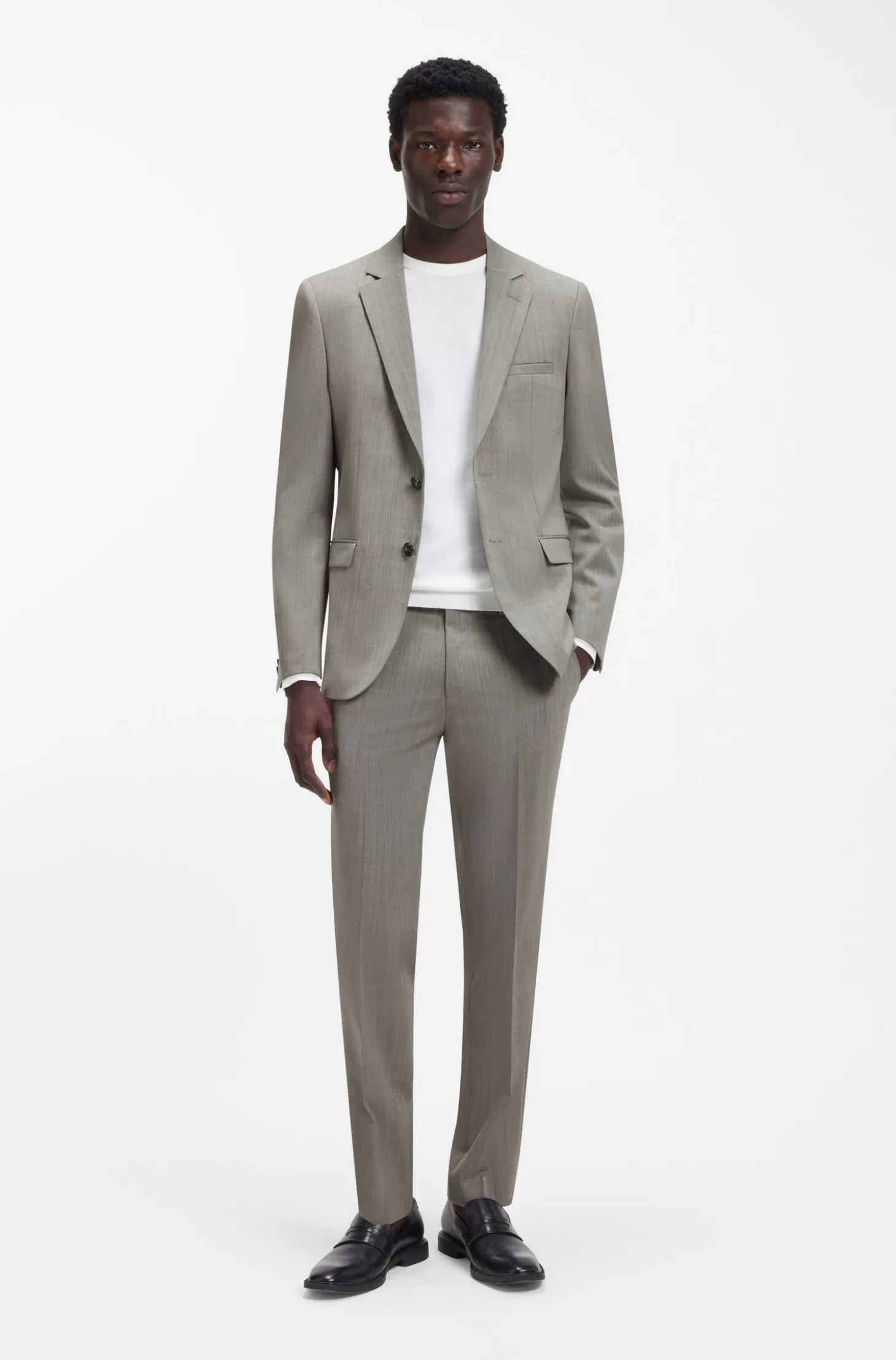 Extra Slim-Fit Popeline-Anzug aus Woll-Mix