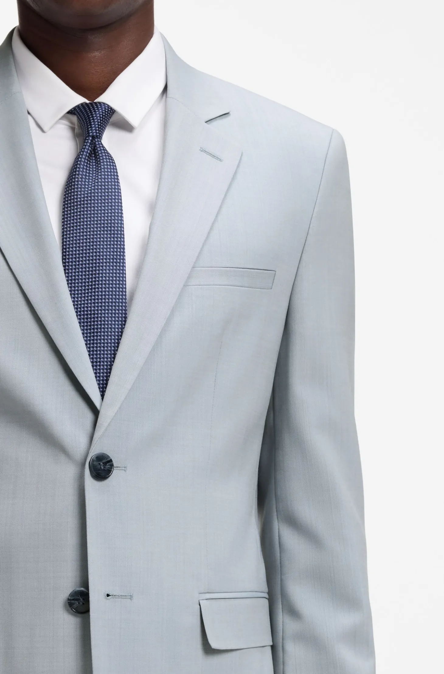 Extra Slim-Fit Popeline-Anzug aus Woll-Mix