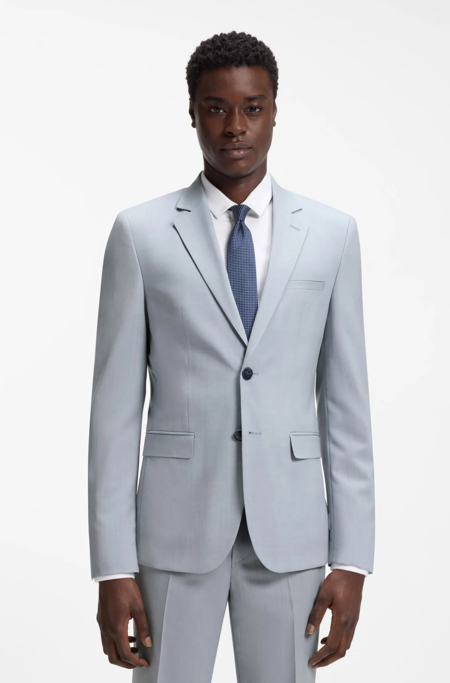 Extra Slim-Fit Popeline-Anzug aus Woll-Mix