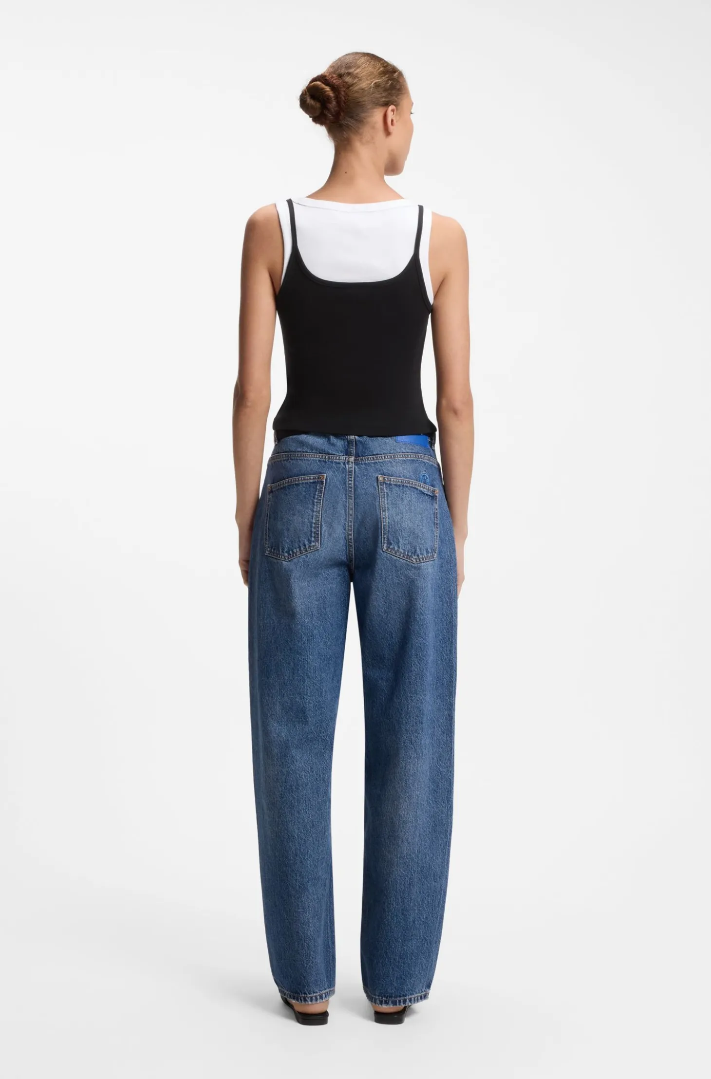 Extra-Slim-Fit Tanktop aus Baumwolle mit mehrlagigem Design