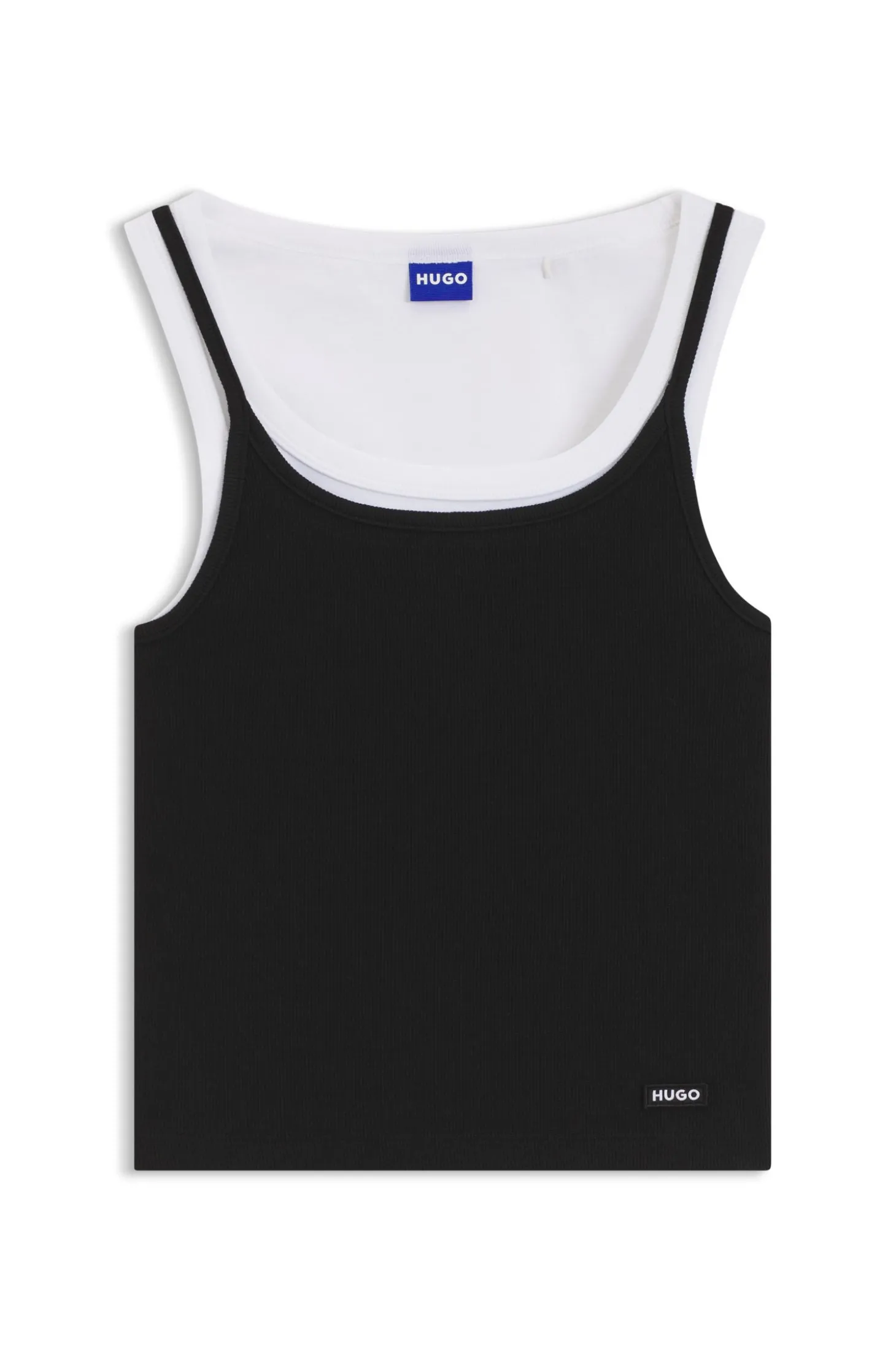 Extra-Slim-Fit Tanktop aus Baumwolle mit mehrlagigem Design