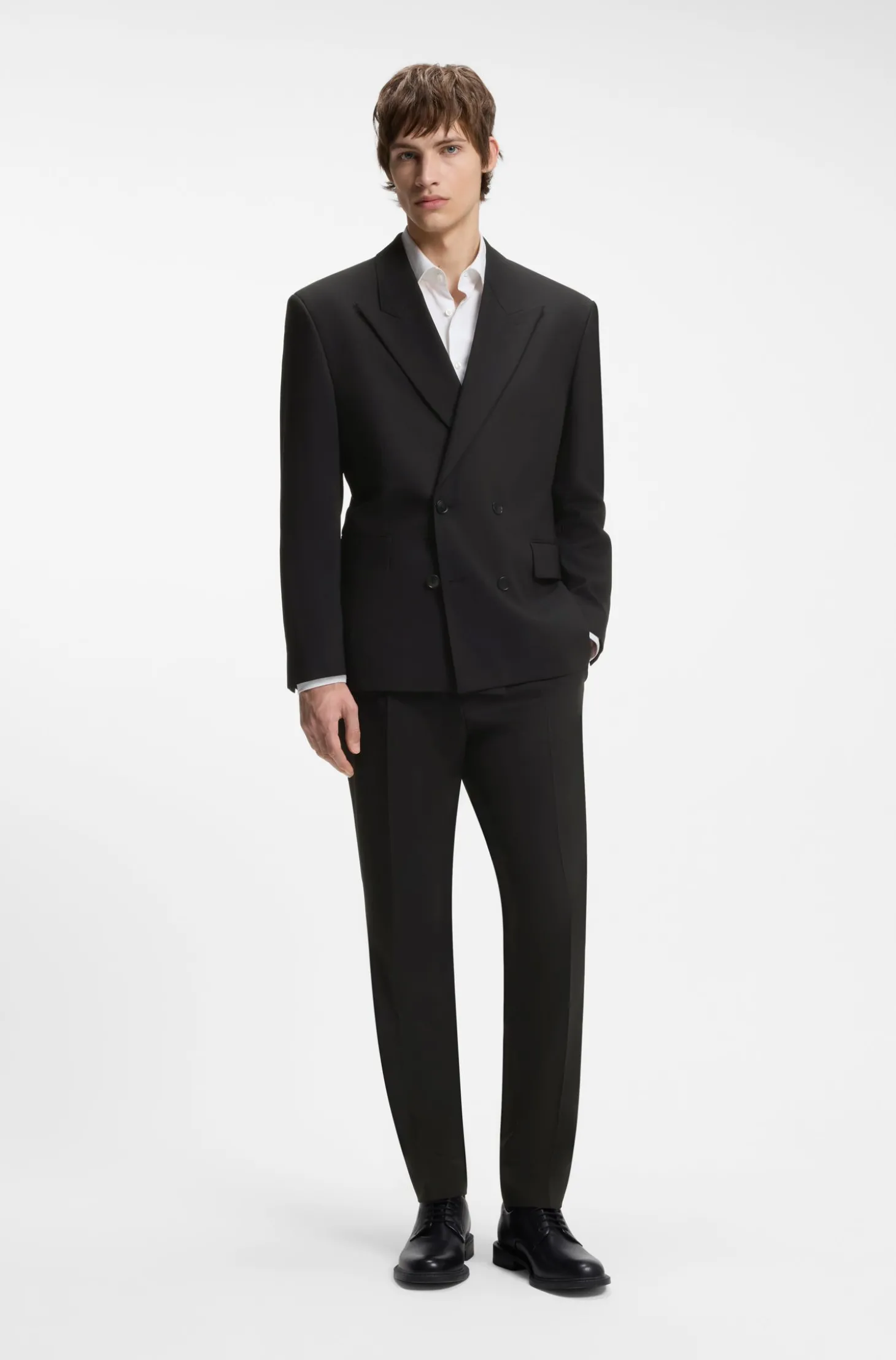 Extra Slim-Fit Twill-Hose aus Woll-Mix
