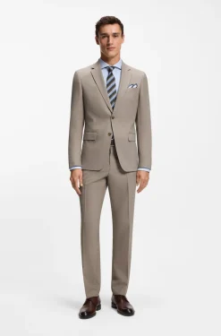 Fein gemusterter Slim-Fit Zweiteiler aus Stretch-Gewebe
