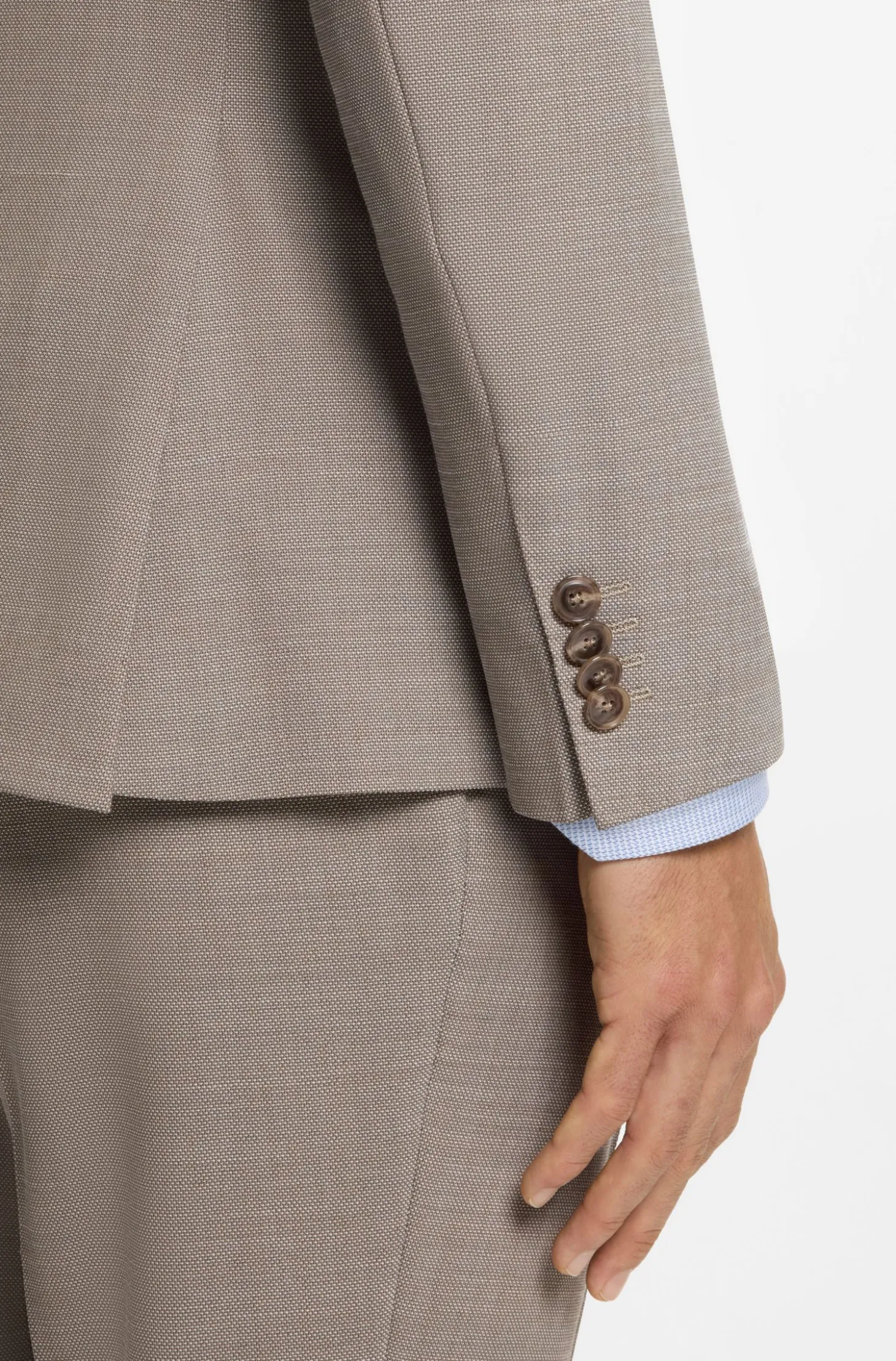 Fein gemusterter Slim-Fit Zweiteiler aus Stretch-Gewebe