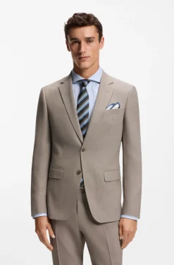 Fein gemusterter Slim-Fit Zweiteiler aus Stretch-Gewebe