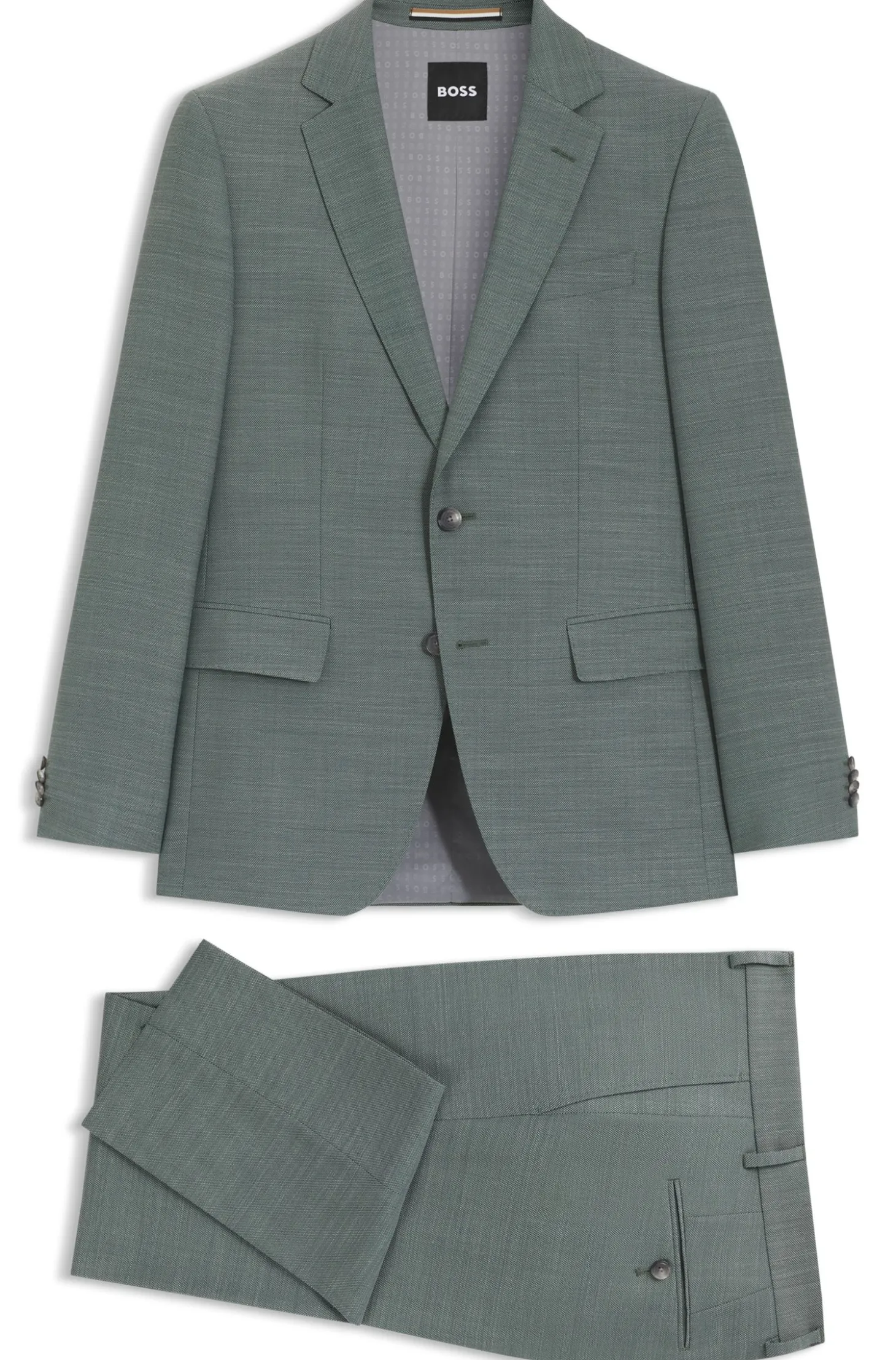 Fein gemusterter Slim-Fit Zweiteiler aus Stretch-Gewebe