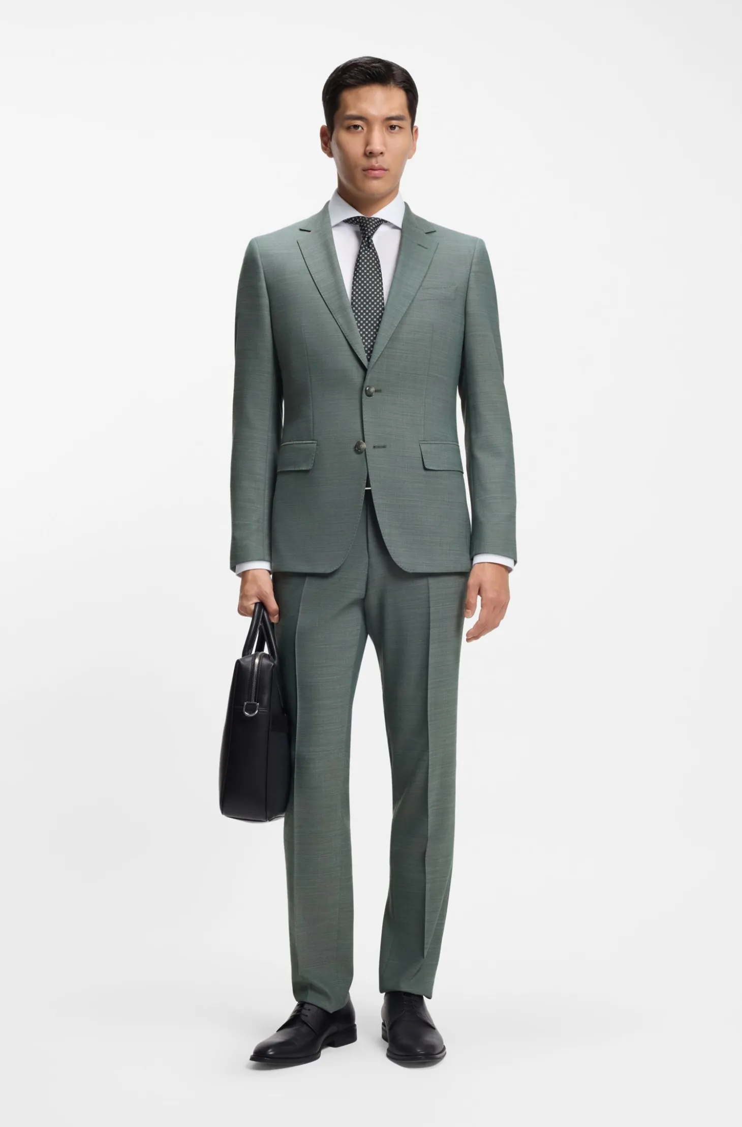 Fein gemusterter Slim-Fit Zweiteiler aus Stretch-Gewebe