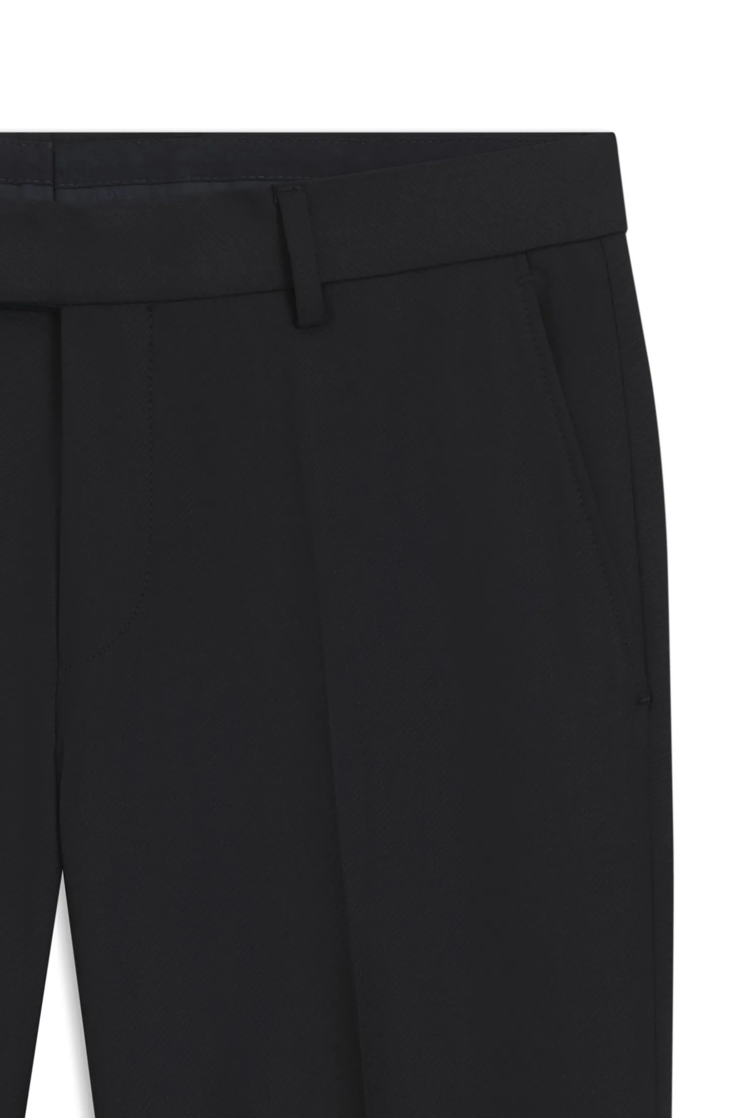 Fein gemusterte Slim-Fit Hose aus Stretch-Wolle