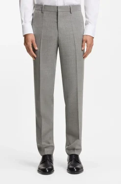 Fein gemusterte Slim-Fit Hose aus Stretch-Wolle