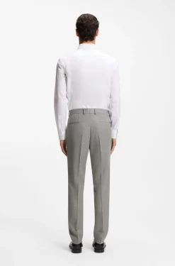Fein gemusterte Slim-Fit Hose aus Stretch-Wolle