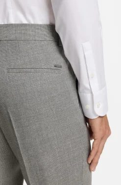 Fein gemusterte Slim-Fit Hose aus Stretch-Wolle