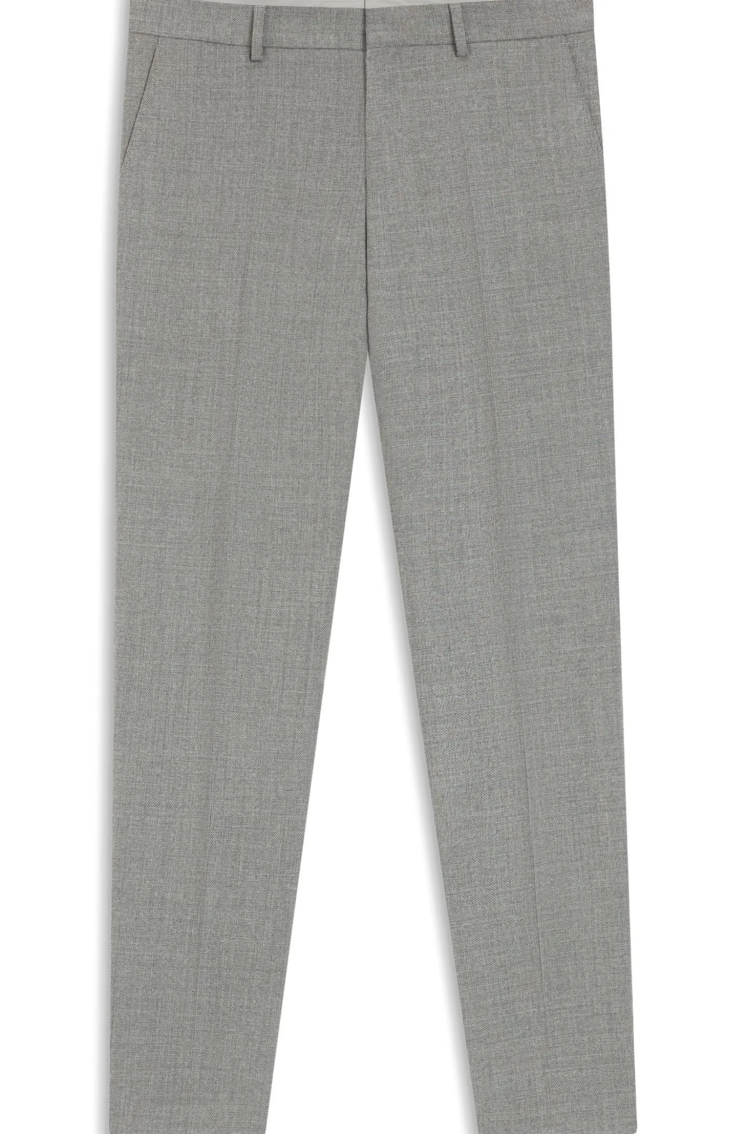 Fein gemusterte Slim-Fit Hose aus Stretch-Wolle