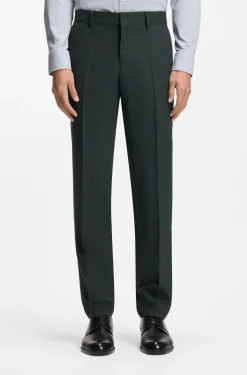 Fein gemusterte Slim-Fit Hose aus Stretch-Wolle