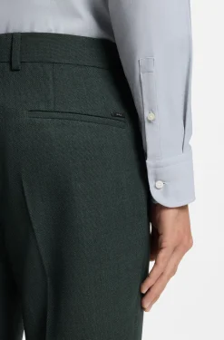 Fein gemusterte Slim-Fit Hose aus Stretch-Wolle