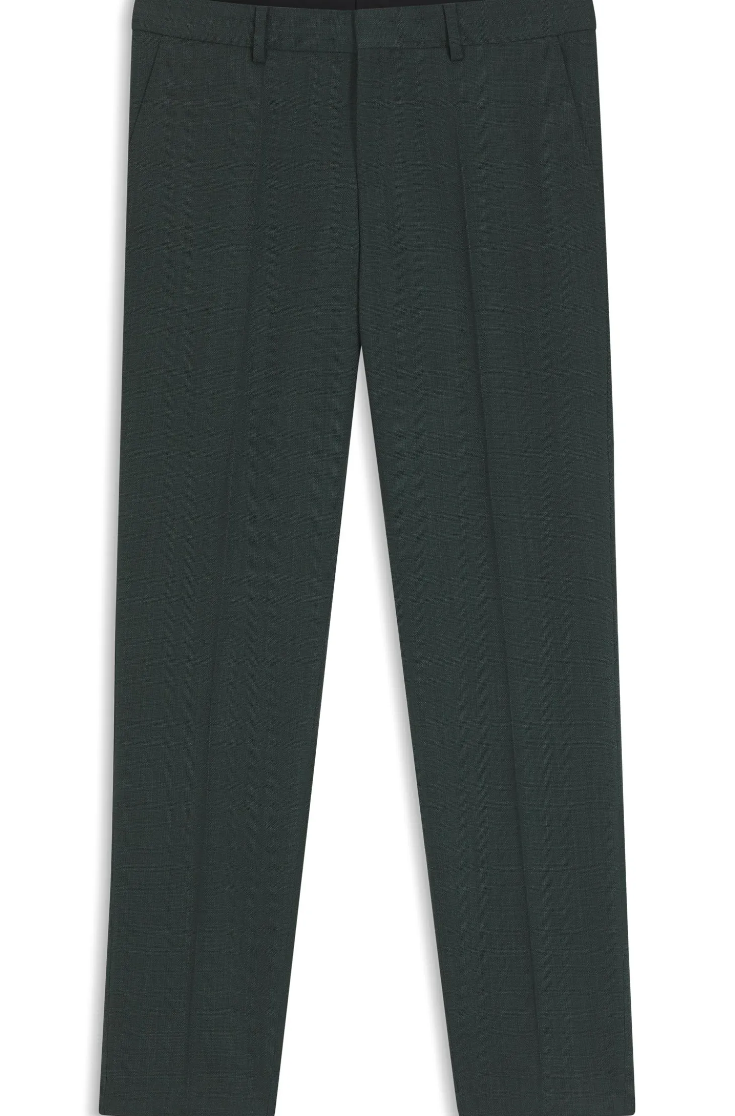 Fein gemusterte Slim-Fit Hose aus Stretch-Wolle