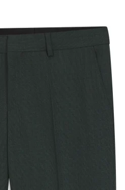 Fein gemusterte Slim-Fit Hose aus Stretch-Wolle