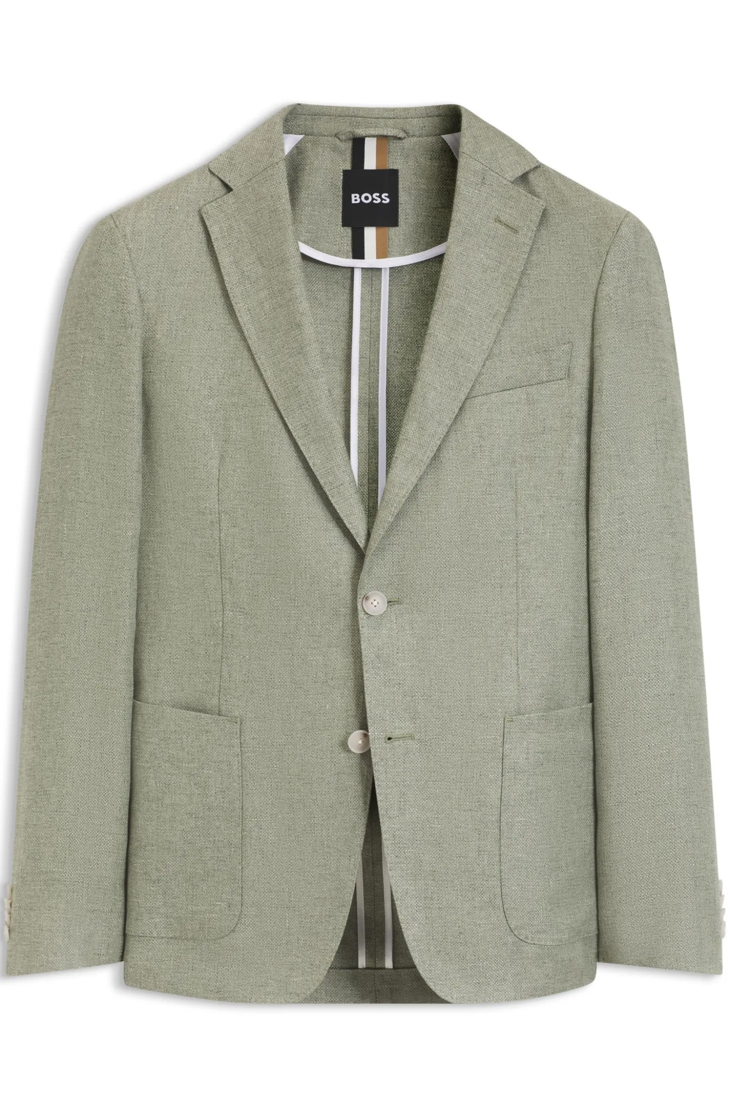 Fein gemustertes Slim-Fit Sakko aus Leinen-Mix