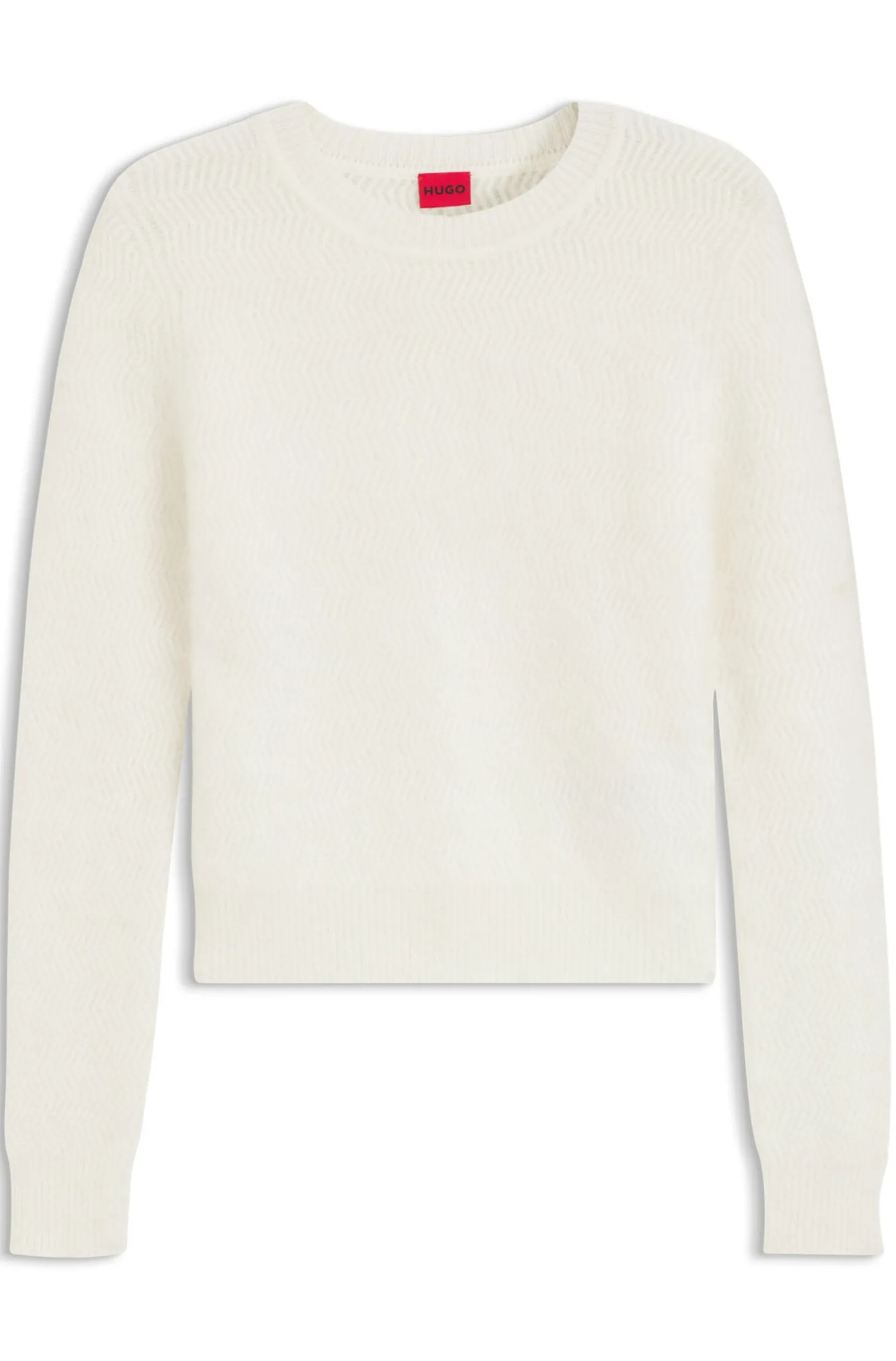 Fischgratstrick-Pullover mit Stack-Logo-Niete