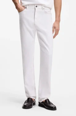 Five-Pocket-Jeans aus weißem Stretch-Denim