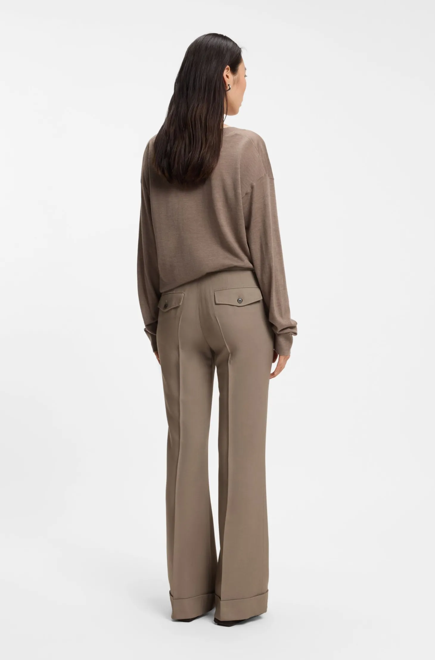 Flared-Fit Hose aus Stretch-Gabardine