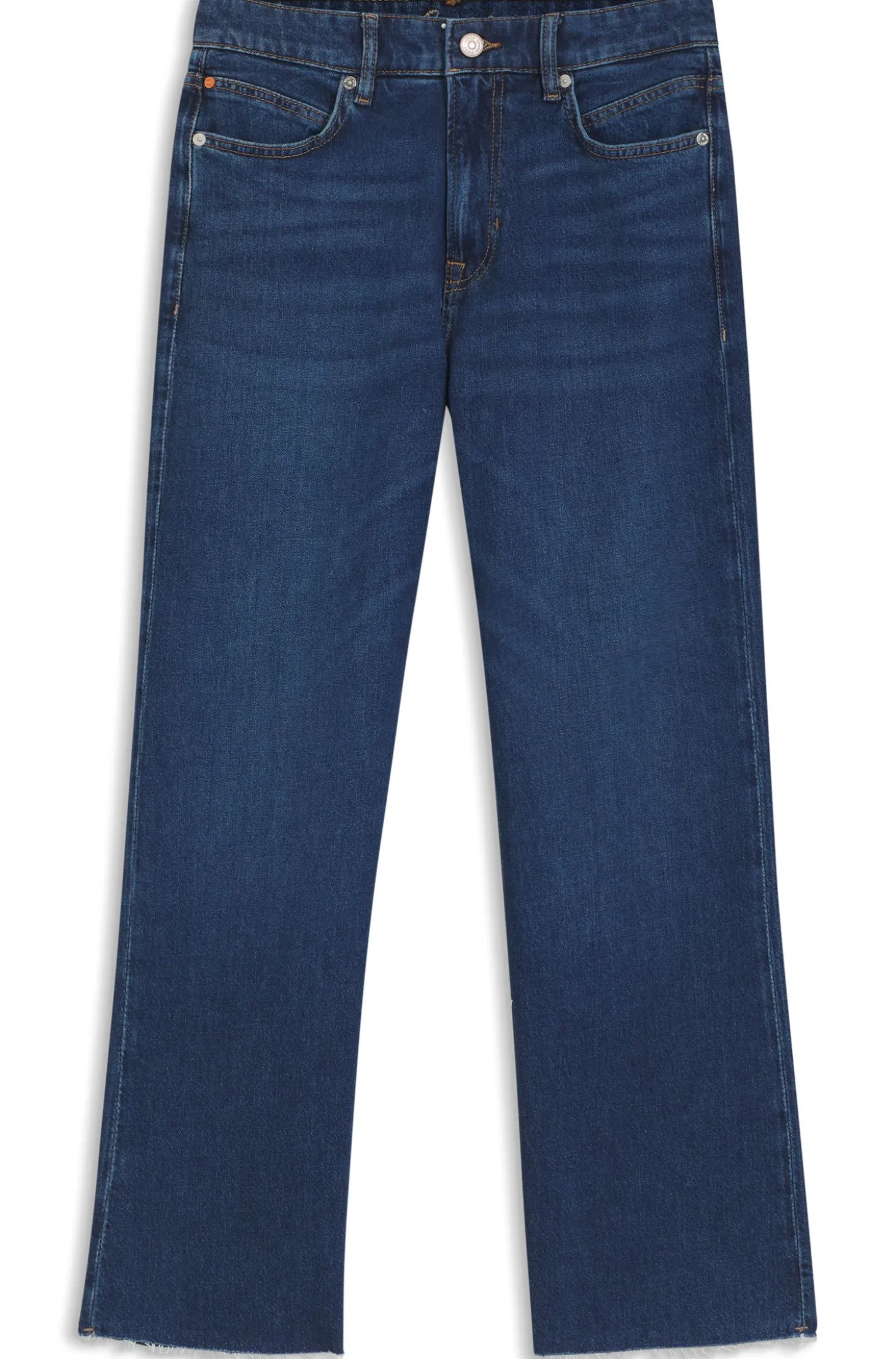 Flared-Fit Jeans aus dunkelblauem Stretch-Denim