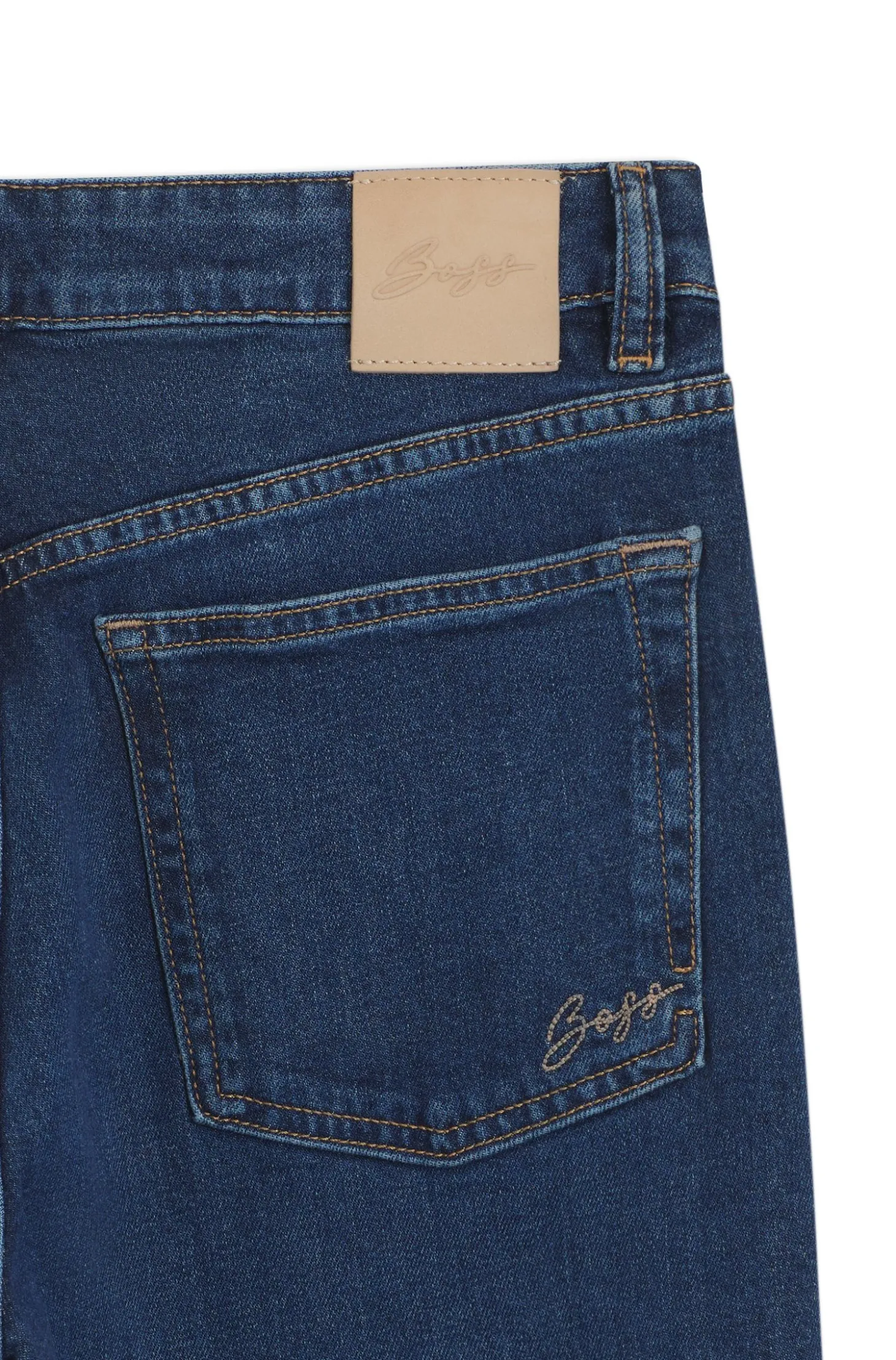 Flared-Fit Jeans aus dunkelblauem Stretch-Denim