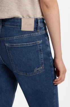 Flared-Fit Jeans aus dunkelblauem Stretch-Denim