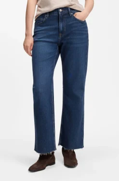 Flared-Fit Jeans aus dunkelblauem Stretch-Denim