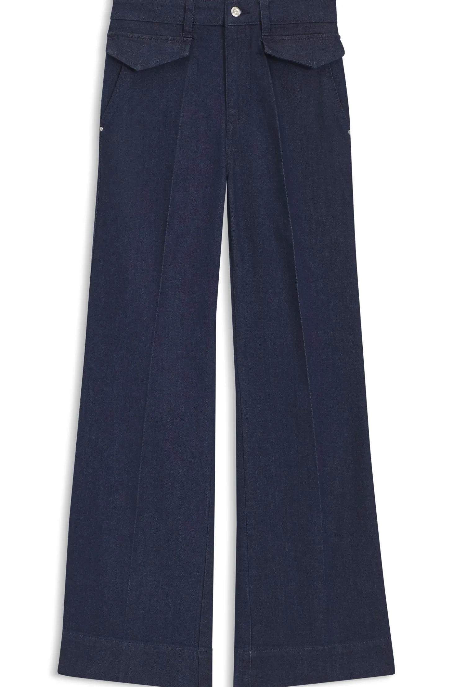 Flare-Fit Jeans aus blauem italienischem Stretch-Denim