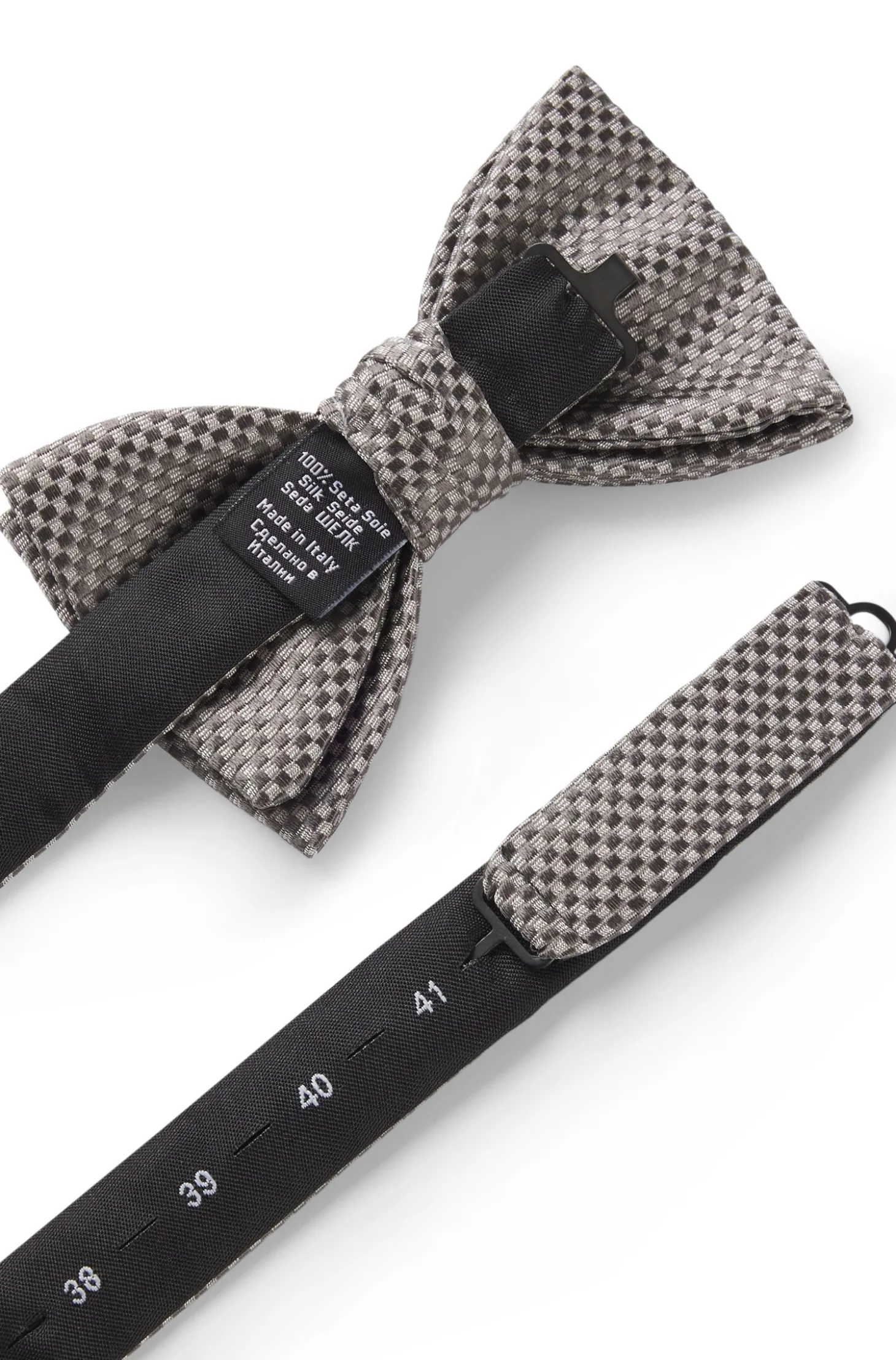 Fliege aus Seide mit Jacquard-Karo