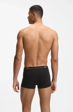 Fünferpack eng anliegende Boxershorts mit kurzem Bein aus Stretch-Baumwolle mit Logos am Bund