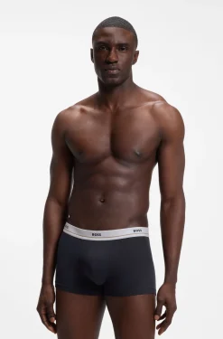 Fünferpack eng anliegende Boxershorts mit kurzem Bein aus Stretch-Baumwolle mit Logos am Bund