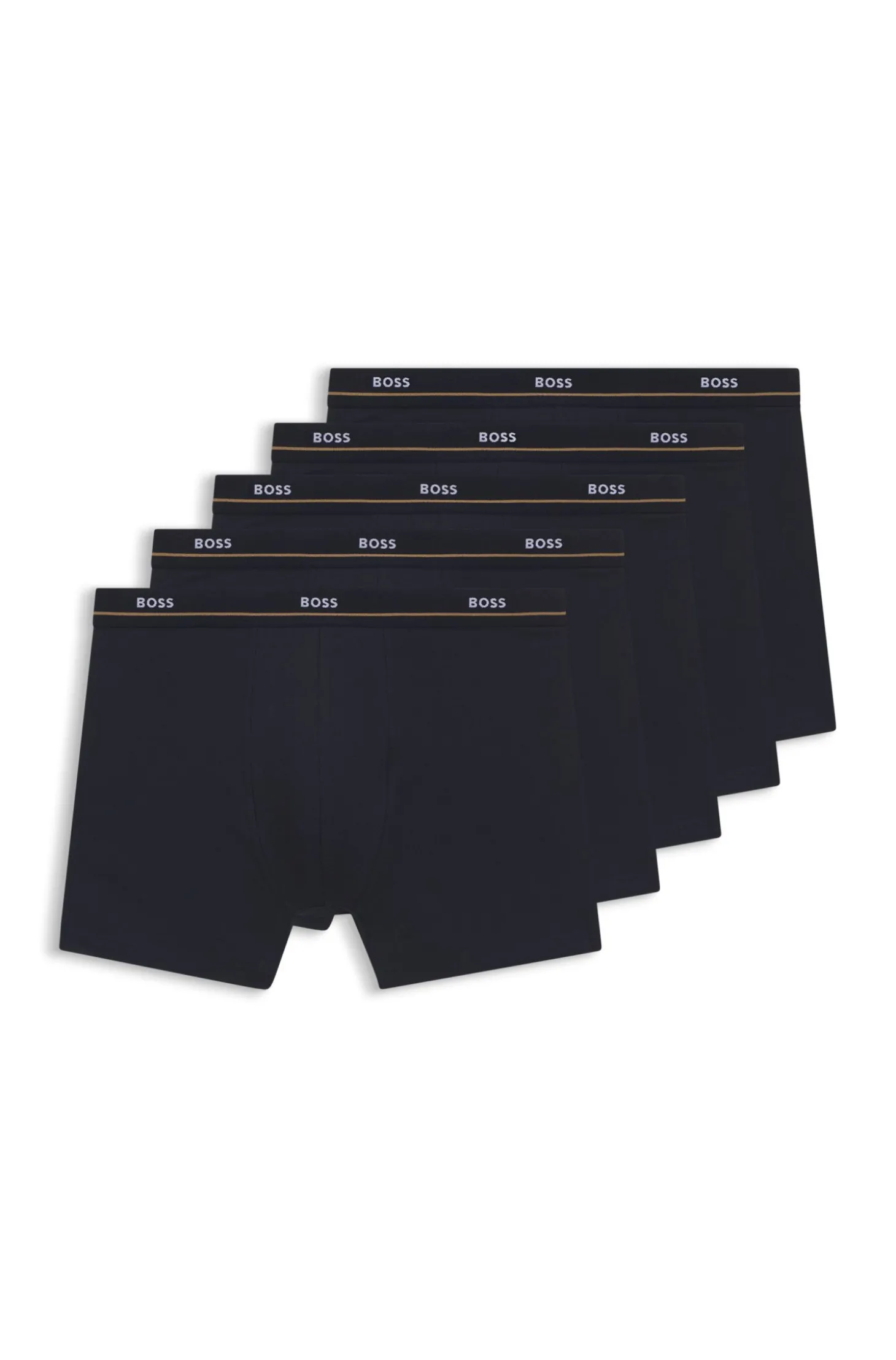 Fünfer-Pack eng anliegende Boxershorts aus Stretch-Baumwolle mit Logo-Bund