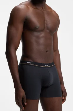 Fünfer-Pack eng anliegende Boxershorts aus Stretch-Baumwolle mit Logo-Bund