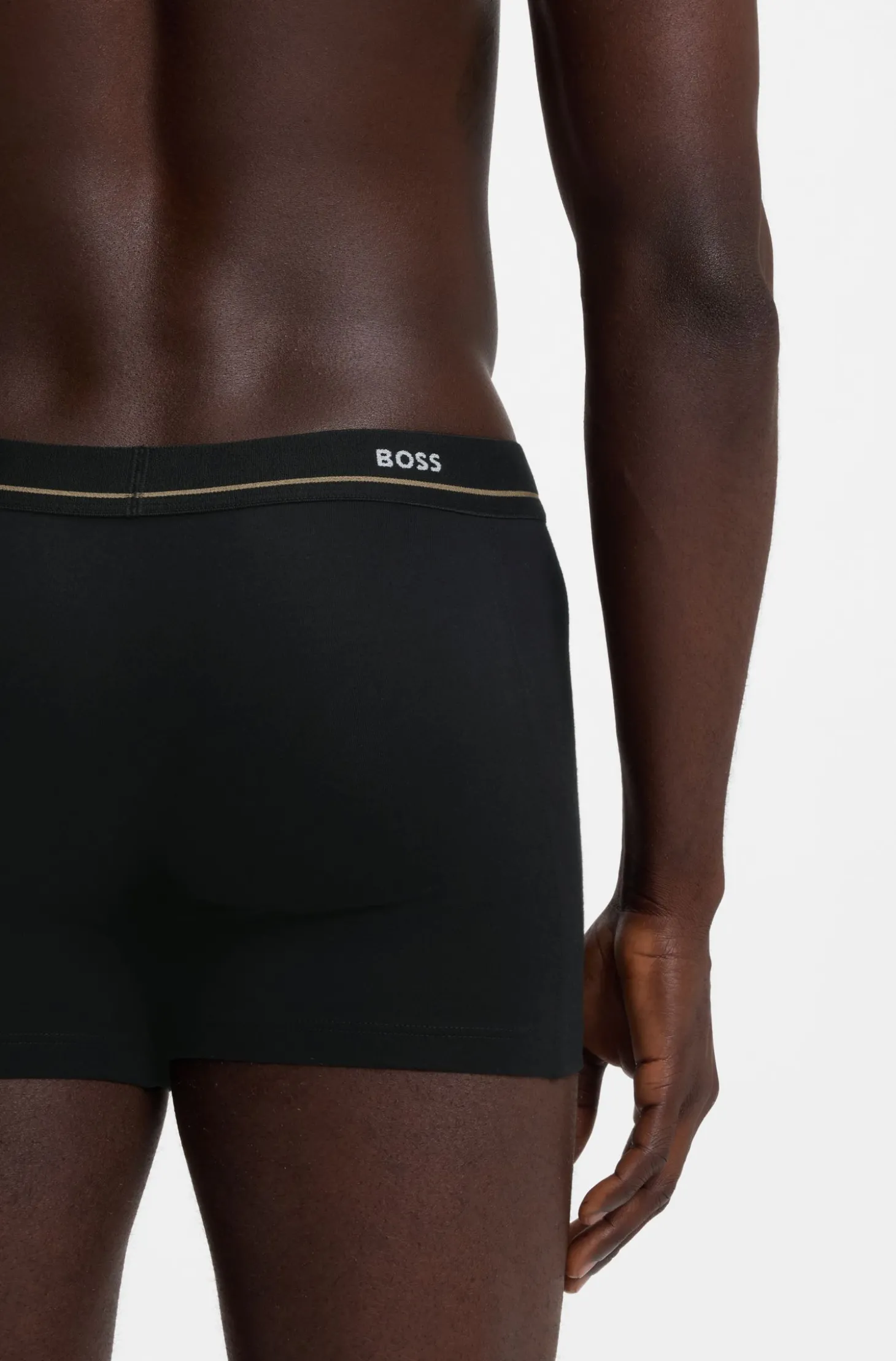 Fünfer-Pack eng anliegende Boxershorts aus Stretch-Baumwolle mit Logo-Bund