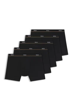 Fünfer-Pack eng anliegende Boxershorts aus Stretch-Baumwolle mit Logo-Bund