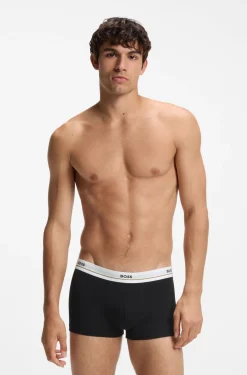 Fünfer-Pack eng anliegende Boxershorts aus Stretch-Baumwolle mit kurzem Bein und Logos am Bund