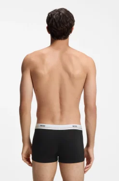 Fünfer-Pack eng anliegende Boxershorts aus Stretch-Baumwolle mit kurzem Bein und Logos am Bund