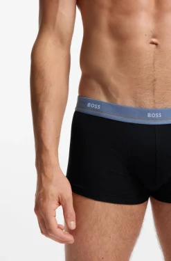 Fünferpack eng anliegende Boxershorts mit kurzem Bein aus Stretch-Baumwolle mit Logos am Bund