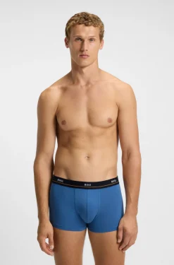 Fünferpack eng anliegende Boxershorts mit kurzem Bein aus Stretch-Baumwolle mit Logos am Bund