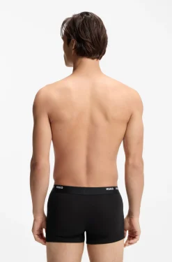 Fünfer-Pack eng anliegende Boxershorts aus Stretch-Baumwolle mit kurzem Bein und Logos am Bund