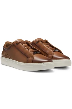 Gary Sneakers aus gebürstetem Leder mit elastischen Schnürsenkeln