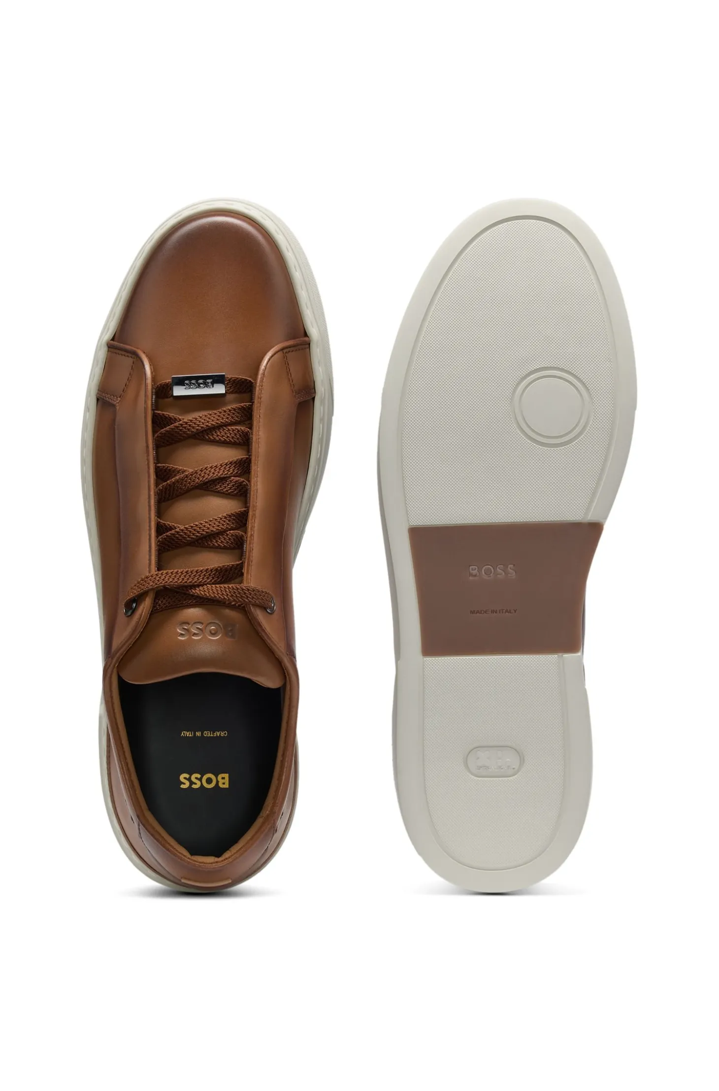 Gary Sneakers aus gebürstetem Leder mit elastischen Schnürsenkeln